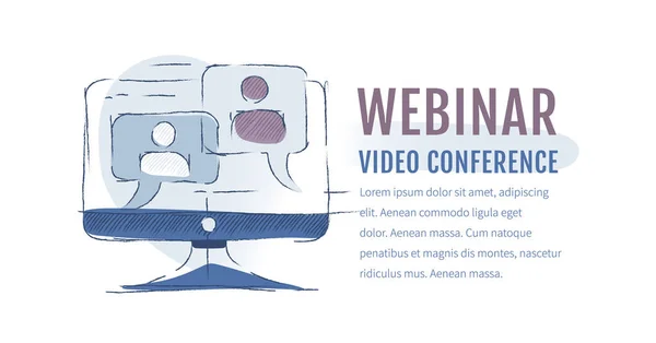 Webinar online Empresa webinar conceito imagem vetorial do monitor de computador com bolhas de fala Vetores De Bancos De Imagens Sem Royalties