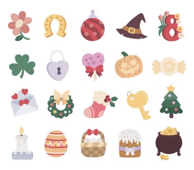 Geleneksel Noel Cadılar Bayramı 'nı ve neşeli aile sıcaklığını ve anlamlı mevsimsel bayram geleneklerini kutlayan sevgililer günü süslemelerini gösteren İskandinav tarzında hazırlanmış şenlik niteliği