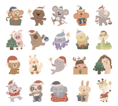 İskandinav tarzında hazırlanmış bir Noel hayvanı karakteri. Sevimli duygular ve şenlikli aksesuarlarla poz veriyor. Kış kutlaması için mükemmel bir dekor ve neşeli tasarımlar.