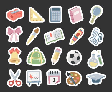 İskandinav stili eğitim kırtasiyesi ve sınıf öğrenme nesneleri ile farklı çalışma araçları ofis ekipmanları bilim sporları ve yaratıcı tasarım projeleri için aksesuarlar üzerine kurulu okul.