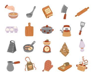 Ev yemeği hazırlama ve günlük uygulamaları öğrenme amaçlı el yapımı projeleri destekleyen mutfak araçları için İskandinav tarzı yemek pişirme