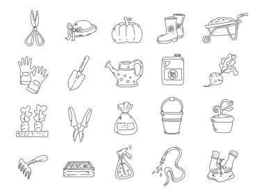 Bahçe, sebze yetiştirmek ve günlük işleriniz ve projeleriniz için tasarlanmış çeşitli yararlı öğelerle faaliyetleri sürdürmek için ana hat sanatı, araçlar ve ekme ekipmanlarıyla kurulmuştur.