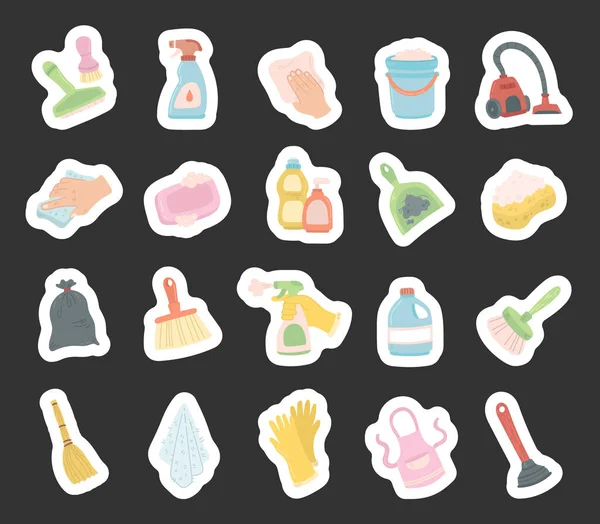 Tuvalet temizliği için İskandinav tarzı nesnelerle temizleme seti fırça, sprey, teneke kutu, şişe, sünger, eldiven, süpürge, kova, süpürge, süpürge...