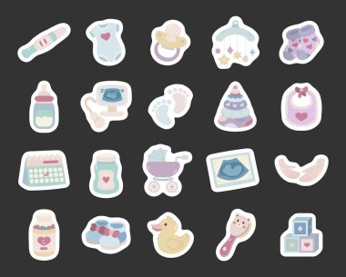 Bebek bakımı ürünleri, çocuk bakımı, çocuk bakımı, zaman çizelgesi, hijyen hareketli ultrasonu besleyen bebek oyuncakları gibi İskandinav tarzında belirlenmiş hamilelik doğumu temel ihtiyaçları.