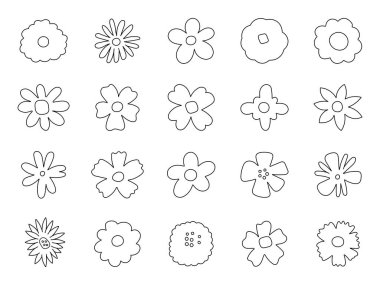 Ana hatlarıyla çizilmiş bahar çiçekleri botanik çiçekleri çiçek bahçeleri ve el çizimleri resimleriniz ve yaratıcı tasarım projeleriniz için mükemmel.