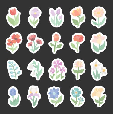 İskandinav tarzında serpilmiş çiçekler bahar çiçekleri çiçek açan elementler ve yaratıcı tasarım projeleriniz için nazik botanik örnekleri.