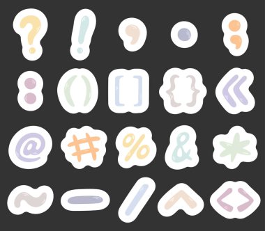 Soru ünlem virgül nokta parantezi içeren İskandinav tarzında heceleme noktalama işaretleri tırnak işaretleri tipografi dili işaretlerini destekler