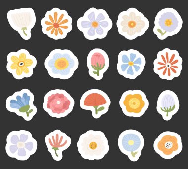 İskandinav tarzında hazırlanmış bahçe çiçekleri botanik çiçekleri çiçek bahçeleri ve el çizimleri resimleriniz ve yaratıcı tasarım projeleriniz için mükemmel.