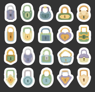 Güvenlik sembolü ve güvenlik donanım mahremiyeti için farklı şekiller içeren İskandinav tarzında kilit, yaratıcı tasarım projeleriniz için mükemmel bir özellik.