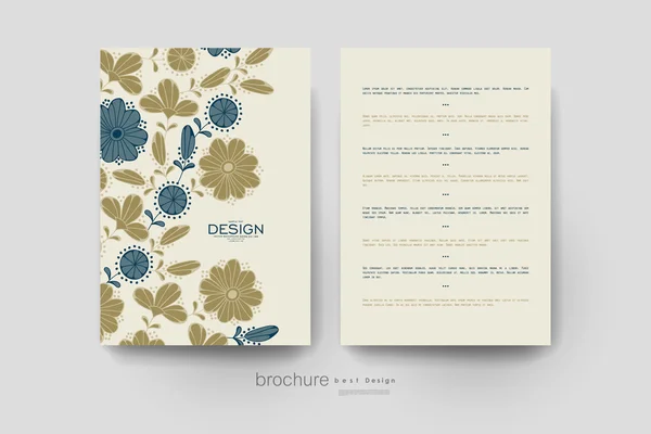 Floral achtergrond vector brochure sjabloon. Flyer lay-out — Stockvector