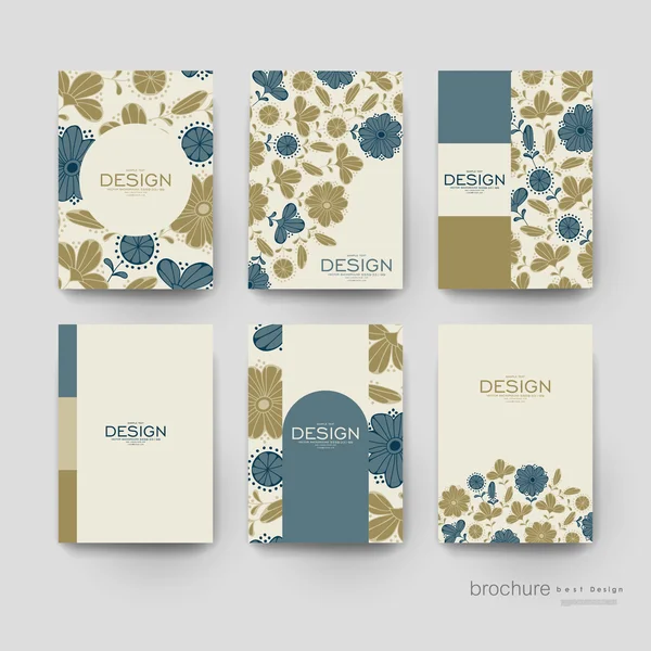 Modèle de brochure vectorielle de fond floral. Mise en page du dépliant — Image vectorielle