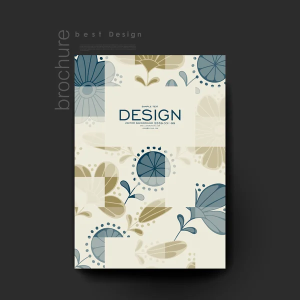 Floral achtergrond vector brochure sjabloon. Flyer lay-out — Stockvector