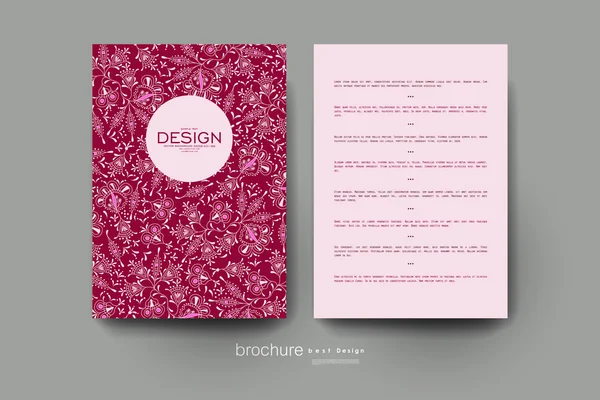 Floral sieraad vector brochure sjabloon. Flyer lay-out — Stockvector