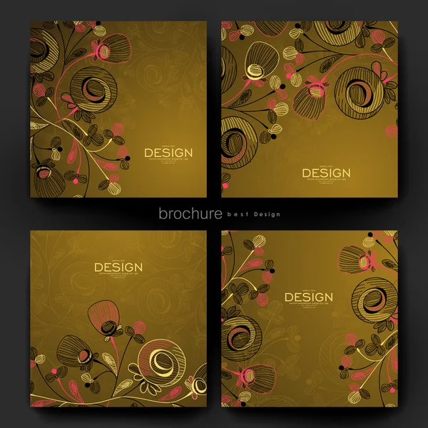 Floral sieraad vector brochure sjabloon. Flyer lay-out — Stockvector