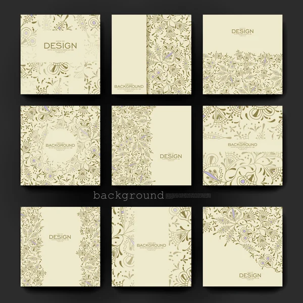 Modelo de brochura vetorial ornamento floral. Layout do folheto — Vetor de Stock