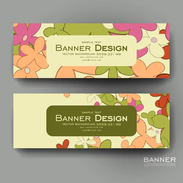 Mooie banner vector sjabloon met bloemen abstracte achtergrond — Stockvector