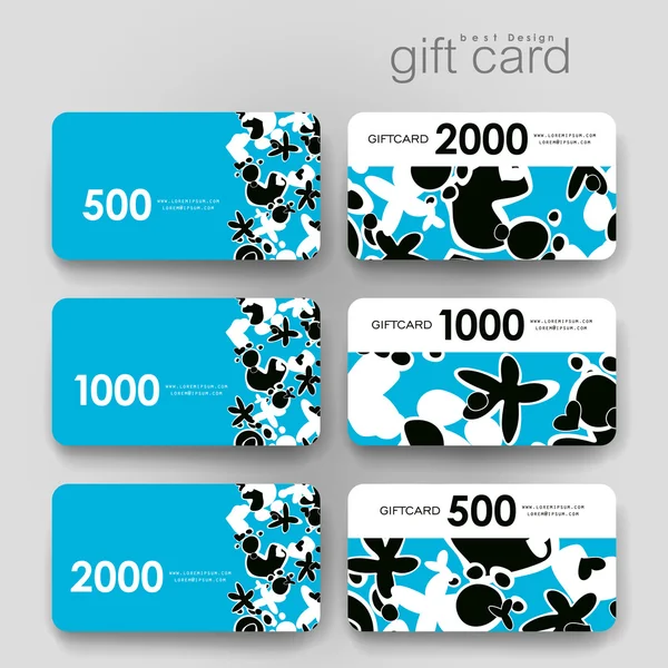 Cupón de regalo, plantilla de tarjeta de descuento con fondo abstracto — Vector de stock