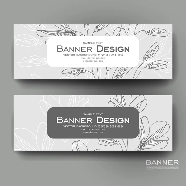 Mooie banner vector sjabloon met bloemen sieraad achtergrond — Stockvector