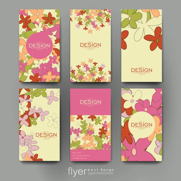 Floral abstract vector brochure template. Flyer Layout — Stock Vector