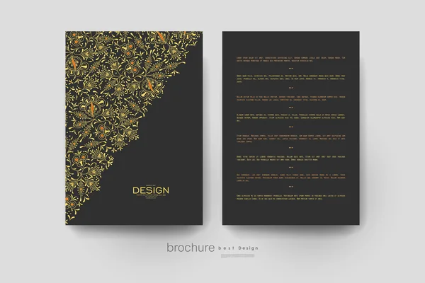 Floral sieraad vector brochure sjabloon. Flyer lay-out — Stockvector