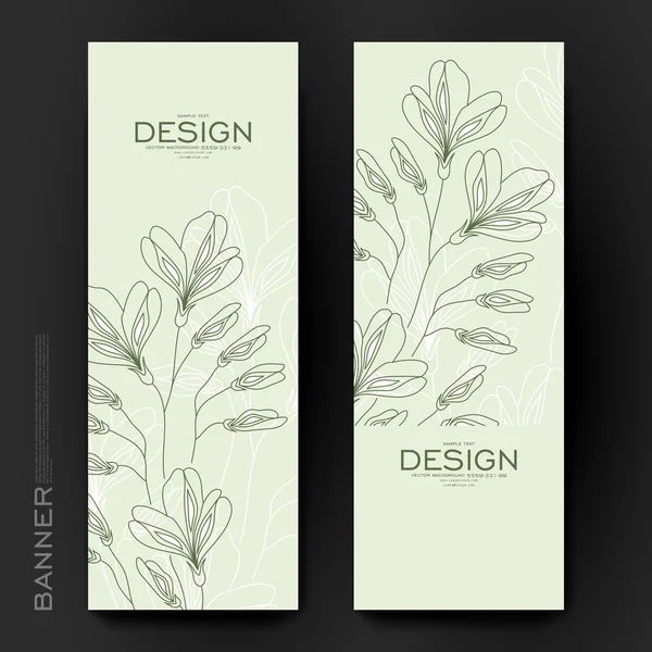 Beautiful banner vector template with floral ornament background — Stock Vector