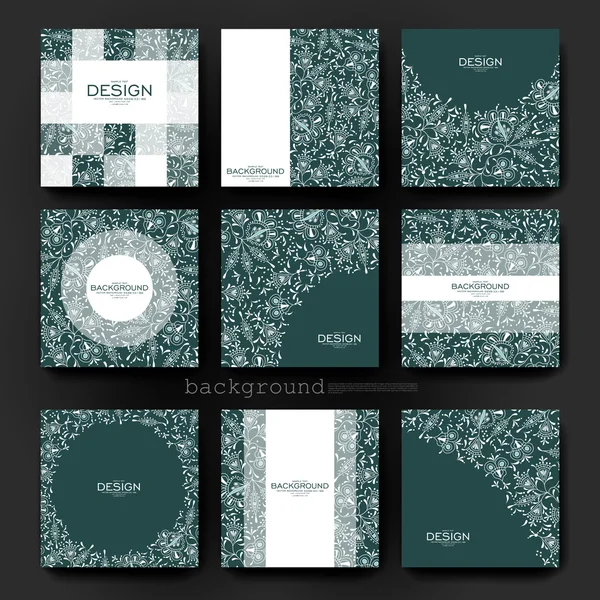 Modelo de brochura vetorial ornamento floral. Layout do folheto — Vetor de Stock