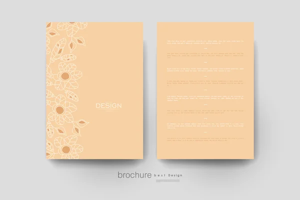 Bloemen abstract vector brochure sjabloon. Flyer lay-out — Stockvector