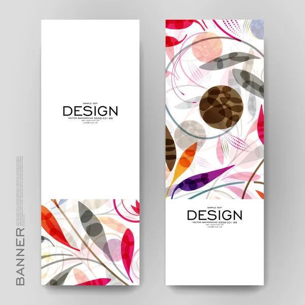 Beautiful banner vector template with floral ornament background — Stock Vector