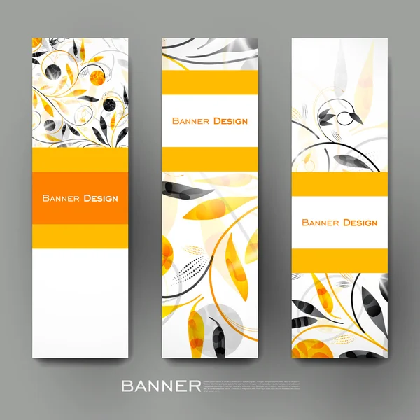 Vackra banner vector mall med blommig prydnad bakgrund — Stock vektor