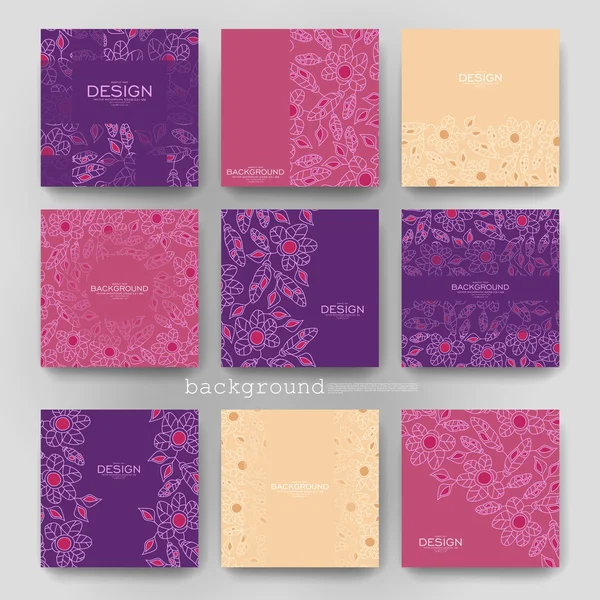 Bloemen abstract vector brochure sjabloon. Flyer lay-out — Stockvector