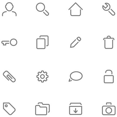 Basit vektör Icons set.