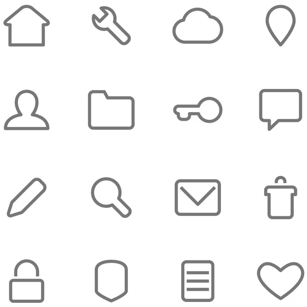 Vektorové ikony v minimalistickém stylu. — Stockový vektor