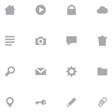 Web arayüzü ve mobil uygulamalar için minimalist Icons set