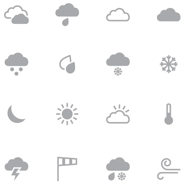 Set di icone meteo minimaliste per applicazioni web e mobili — Vettoriale Stock