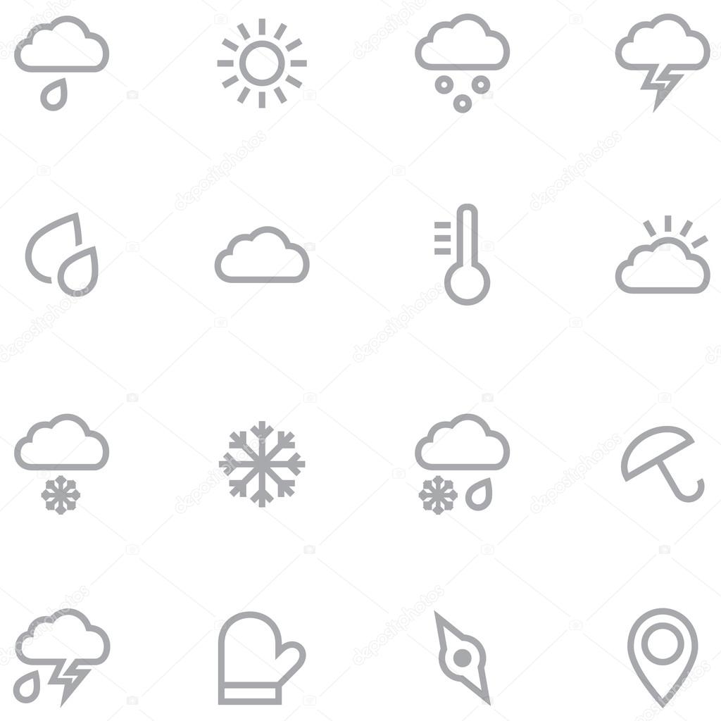 Set outline weather icons for web and mobile applications.