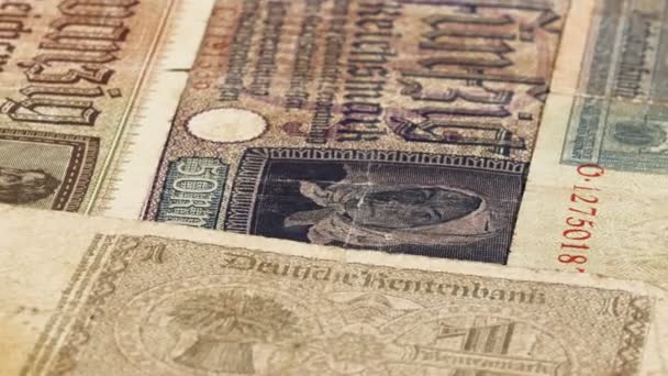 Billetes nazis del Tercer Reich 1942 Segunda Guerra Mundial en la Ucrania ocupada — Vídeos de Stock