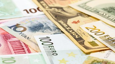 Ana kelime para birimi Yuan, bize dolar ve Euro banka notları 