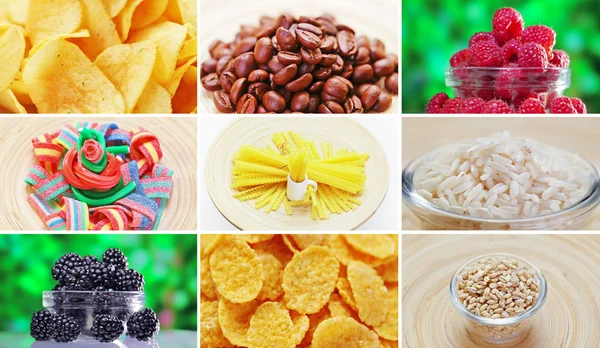 Collage of many food ingredients — Stock Photo, Image