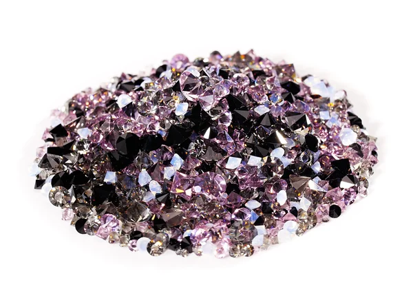 Purple jewel stones heap over white — Stock Photo, Image