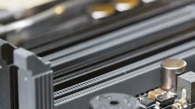 RAM ve Cpu yuva sunucu mainboard closeup arka