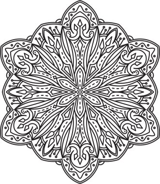 Soyut yuvarlak dantel tasarım