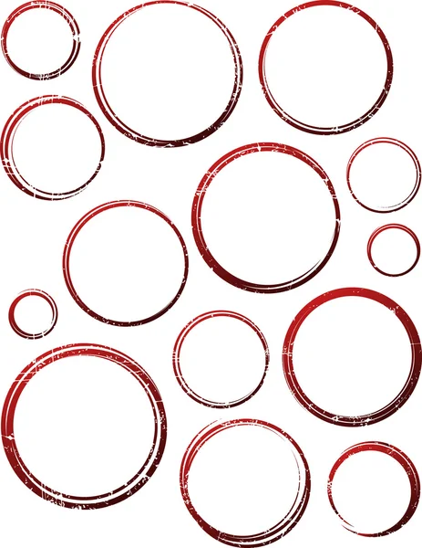 15 赤い円形テンプレートのセット — ストックベクタ