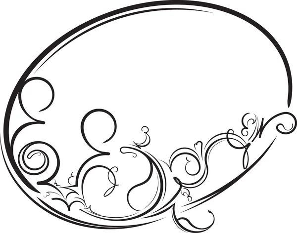 Elegante marco floral oval — Vector de stock