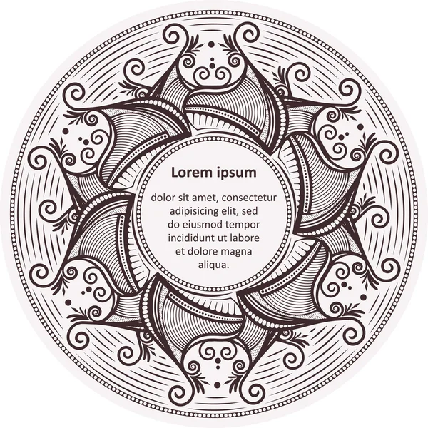 Unusual round lace frame — Stock Vector