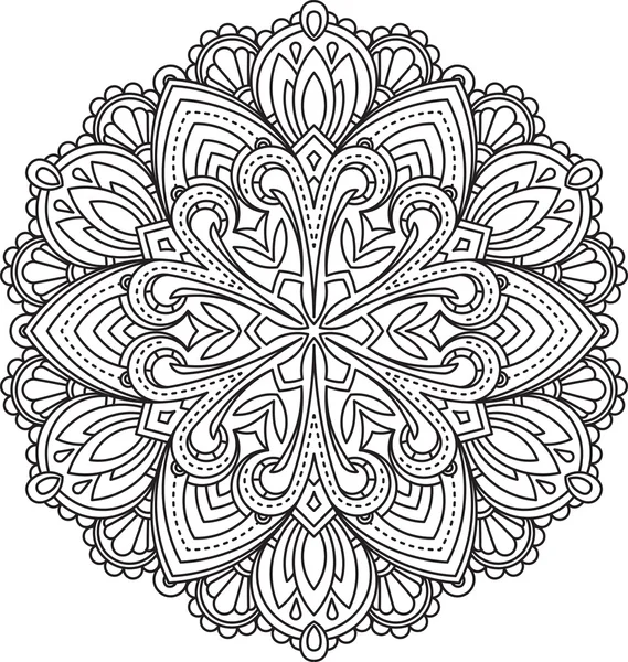 Round lace design mandala — Stock Vector