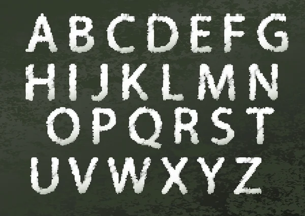 Chalked alphabet font — Stock Vector