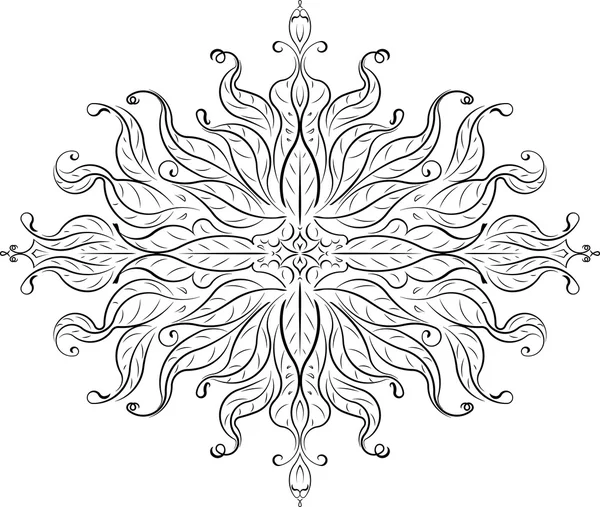 Black rhombus floral lace design — Stock Vector