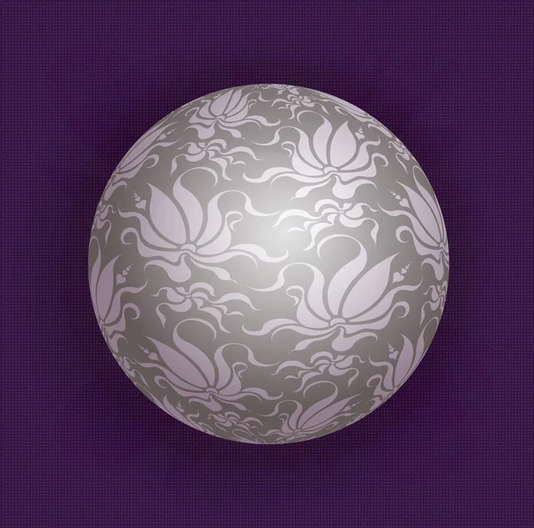 Boule décorative grise inhabituelle — Image vectorielle