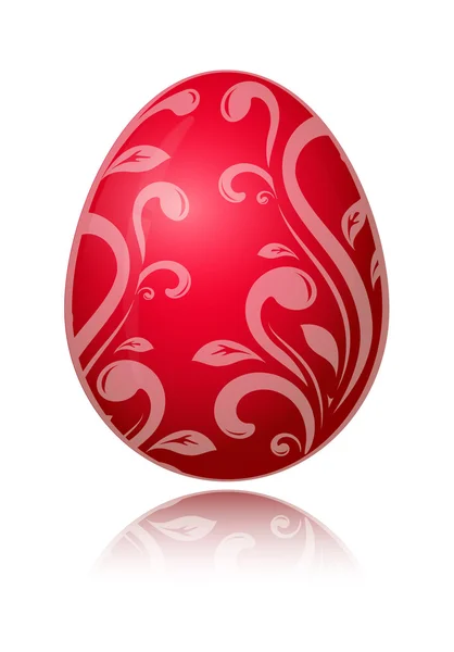 Jasně červené velikonoční vajíčko — Stockový vektor