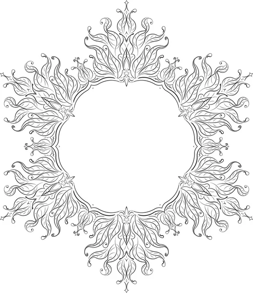 Unusual decorated floral decorative frame — Stock Vector